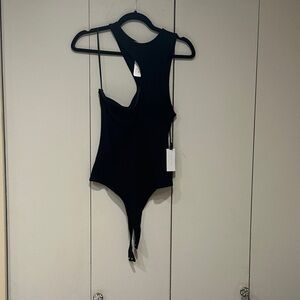 ASTR the Label Black Sleeveless Cut out Bodysuit